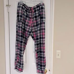 Jane and Bleeker Size XL Fleece Plaid Jogger Pajama Bottoms
